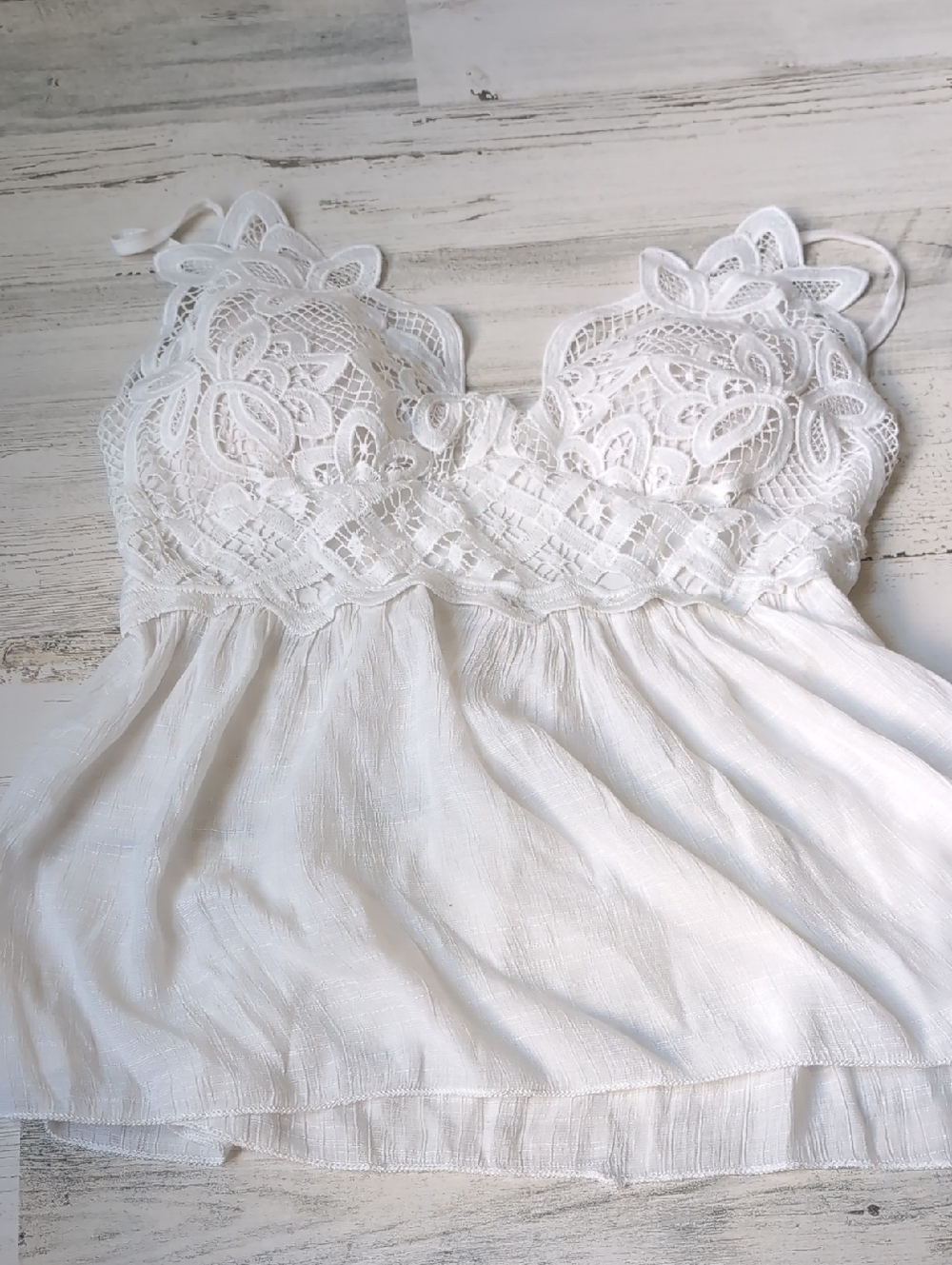 Rebellion White Lace Bust Tank Top